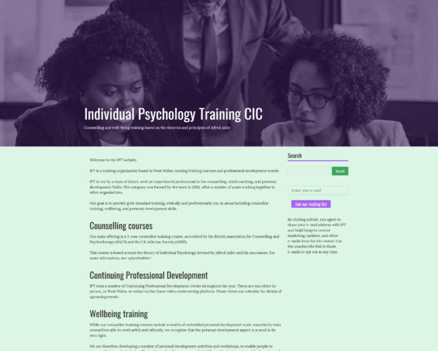 Individual Psychology Training CIC homepage